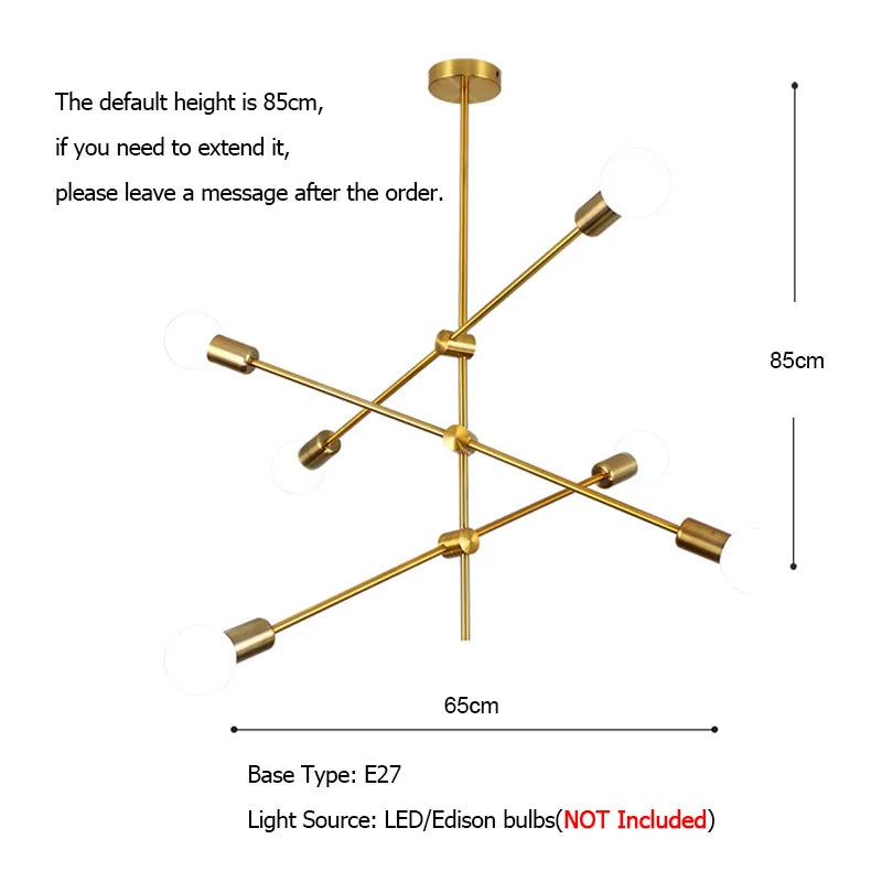 Classic Rotatable Ceiling Lamp Plating Process for Living Room Vintage Loft Ceiling Lamps for Home Lighting Fixtures