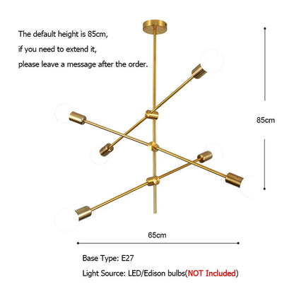 Classic Rotatable Ceiling Lamp Plating Process for Living Room Vintage Loft Ceiling Lamps for Home Lighting Fixtures