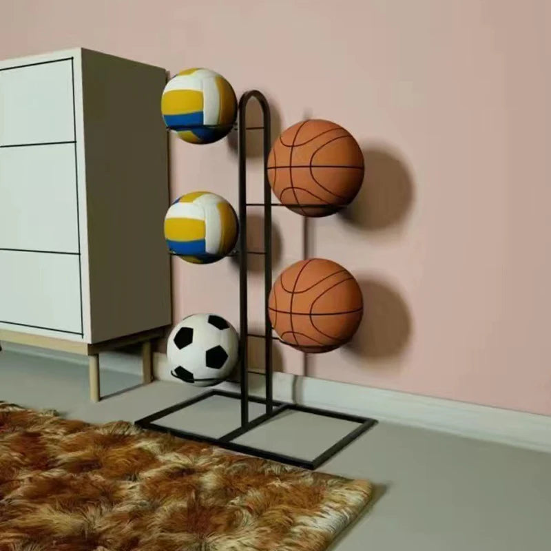 2/3/4/5Layers Basketball Storage Rack Indoor Children Balls Placed Rack Football Volleyball Basketball Holder Balls Metal Stand