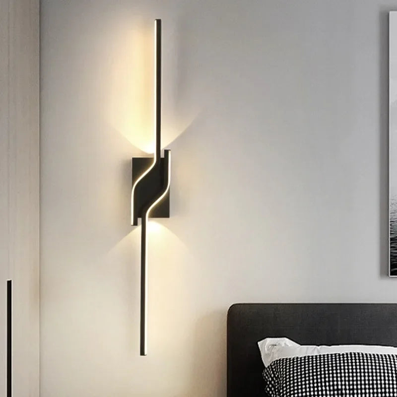 Nordic Long Strip Wall Lamp Modern Creative Wall Light for Bedroom Bedside Living Room Sofa Background Home Decor Lighting