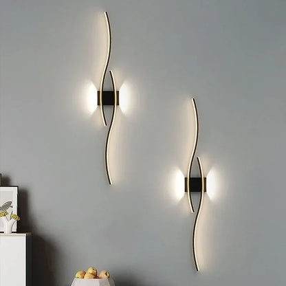 LED Wall Lamp Modern Strip Black White Gold Decorative Light For Bedroom  Living Room Home Indoor Background Simple Wall Sconces