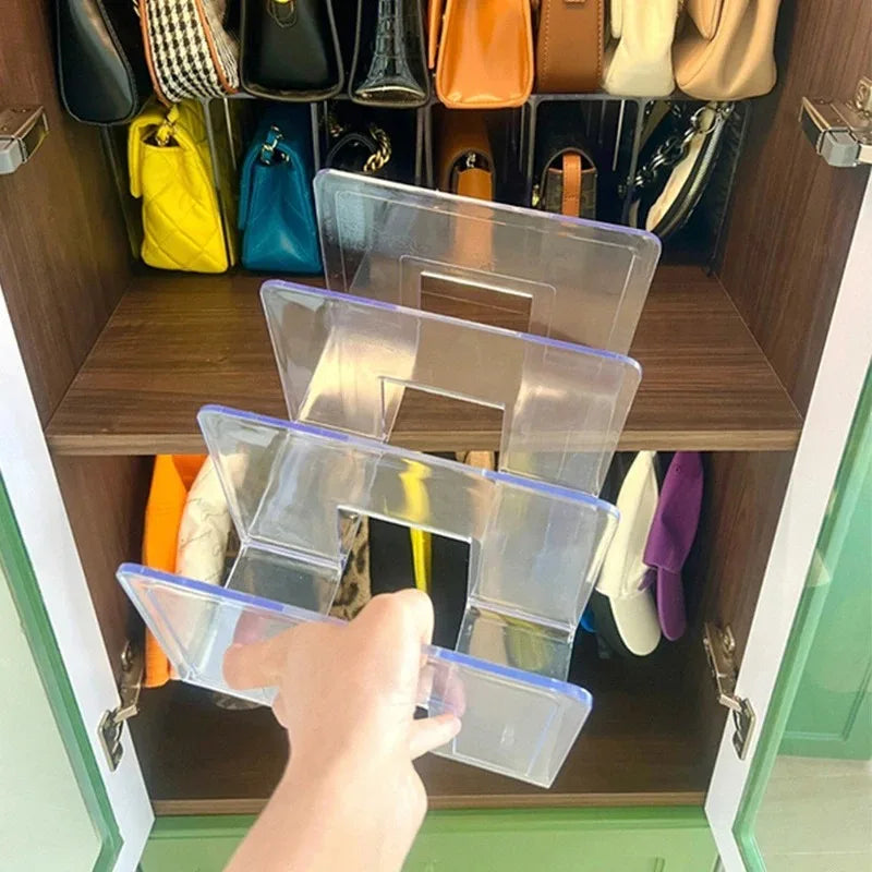 Handbag Storage Rack Wardrobe Divider Shelf Luxury Bag Storage Rack Transparent Purse Handbag Divider Shelf Bags Display Racks