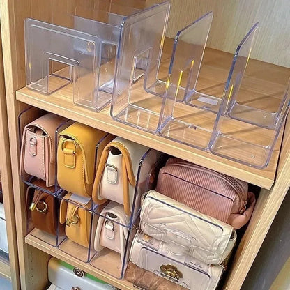 Handbag Storage Rack Wardrobe Divider Shelf Luxury Bag Storage Rack Transparent Purse Handbag Divider Shelf Bags Display Racks