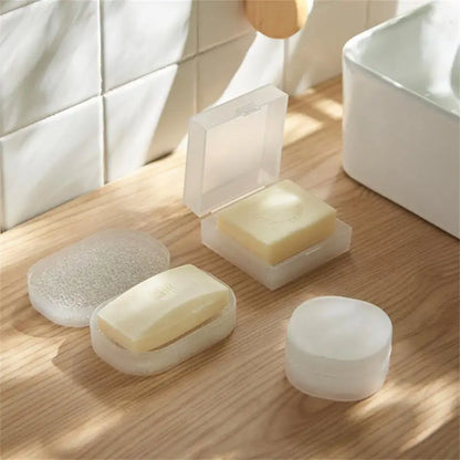 Sealed Waterproof Soap Box Portable Travel Soap Box with Sponge Transparent Plastic Soap Storage Box With Lid Keep Soap Dish