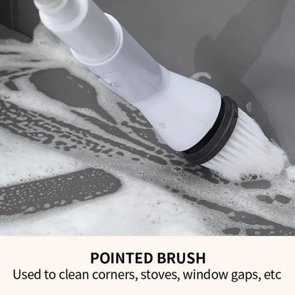 6 in 1 Cordless Electric Spin Cleaning Scrubber with Shower Cleaning Brush, Kitchen and Bathroom Cleaning Gadgets