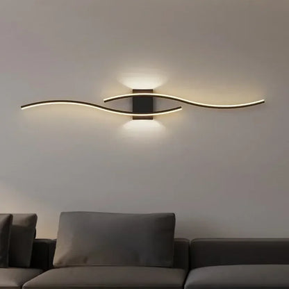 LED Wall Lamp Modern Strip Black White Gold Decorative Light For Bedroom  Living Room Home Indoor Background Simple Wall Sconces