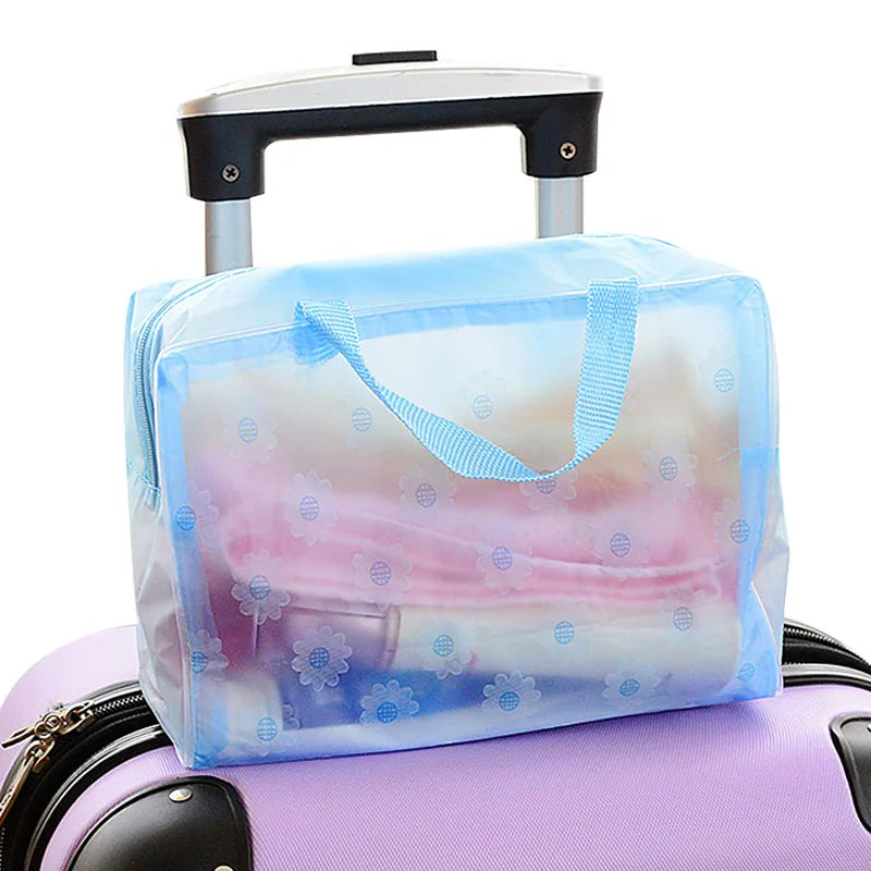 For Makeup Pouch Compression Travelling Bath Bags 5 Color Waterproof PVC Cosmetic Storage Bag Women Transparent Organizer