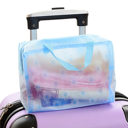 For Makeup Pouch Compression Travelling Bath Bags 5 Color Waterproof PVC Cosmetic Storage Bag Women Transparent Organizer