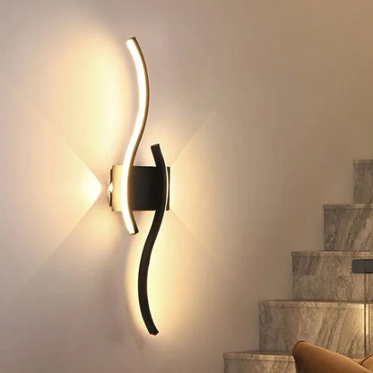 LED Wall Lamp Modern Strip Black White Gold Decorative Light For Bedroom  Living Room Home Indoor Background Simple Wall Sconces