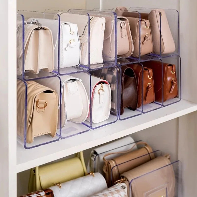 Handbag Storage Rack Wardrobe Divider Shelf Luxury Bag Storage Rack Transparent Purse Handbag Divider Shelf Bags Display Racks