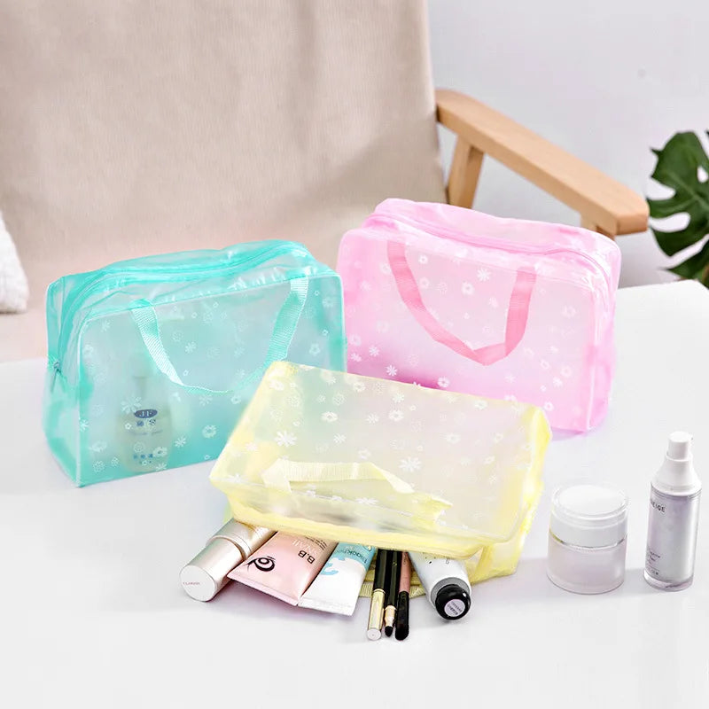 For Makeup Pouch Compression Travelling Bath Bags 5 Color Waterproof PVC Cosmetic Storage Bag Women Transparent Organizer