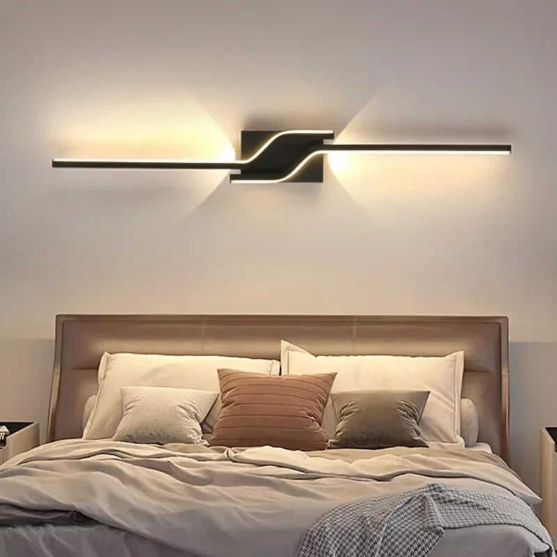 Nordic Long Strip Wall Lamp Modern Creative Wall Light for Bedroom Bedside Living Room Sofa Background Home Decor Lighting