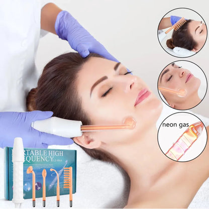 High Frequency Skin Therapy Wand Machine Portable Electrode Wand Electrotherapy for Acne Treatment Skin Tighten WrinkleReduce