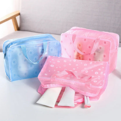 For Makeup Pouch Compression Travelling Bath Bags 5 Color Waterproof PVC Cosmetic Storage Bag Women Transparent Organizer